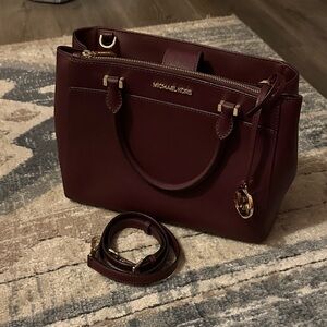 Michael Kors Dark Red Leather Satchel